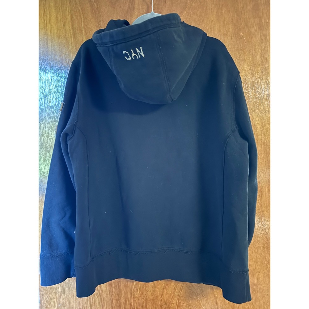 Vintage Y2K Triple 5 Soul NYC Raw Edge Applique Zip Up Hoodie Men Large Black - Picture 7 of 7